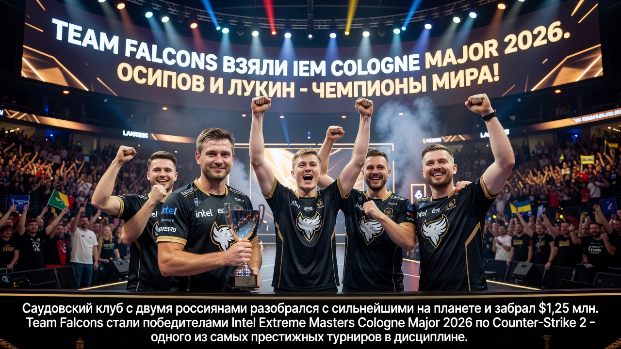 Team Falcons взяли IEM Cologne Major 2026. Осипов и Лукин - чемпионы мира!