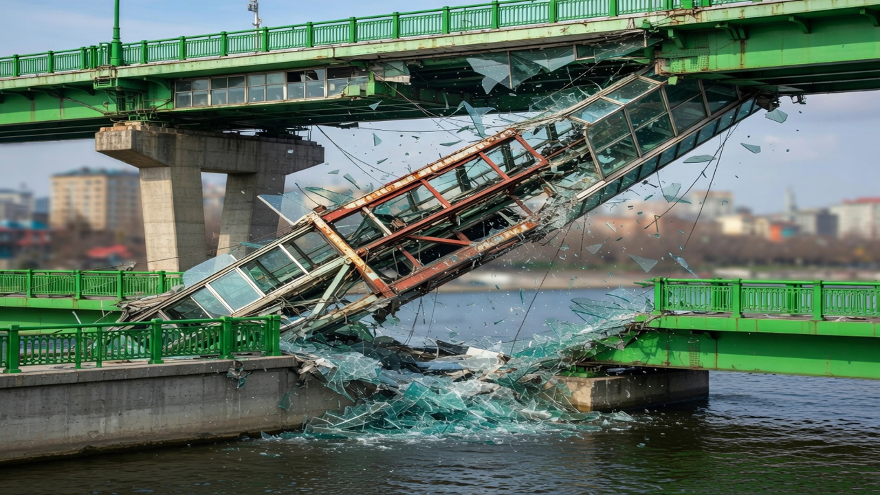 Стекло рухнуло с высоты. Ворошиловский мост ждёт срочный ремонт