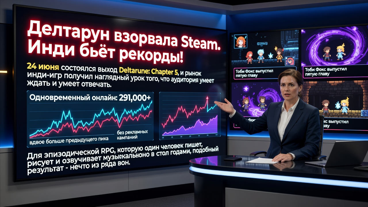 Deltarune взорвала Steam. Инди бьёт рекорды!