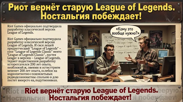 Riot вернёт старую League of Legends. Ностальгия побеждает!